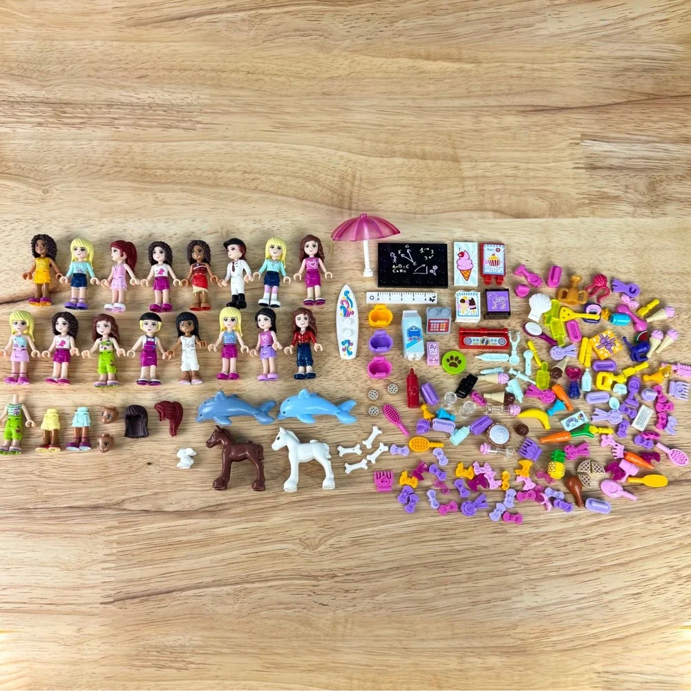 LEGO Lot Of 16 Friends Mini-dolls Animals Accessories Multicolor Mixed Set Bulk